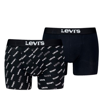 Levis 2P Logo Aop Boxer Brief Sort bomuld Medium Herre