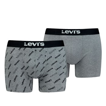 Levis 2P Logo Aop Boxer Brief Grå bomuld Large Herre