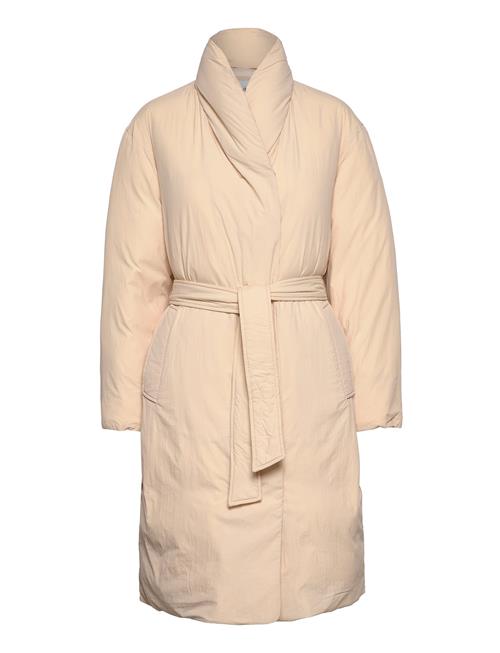 Recycled Down Wrap Puffer Coat Calvin Klein Cream