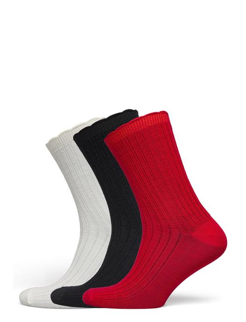 Sock 3 P Merino Pointelle Scal Lindex Red