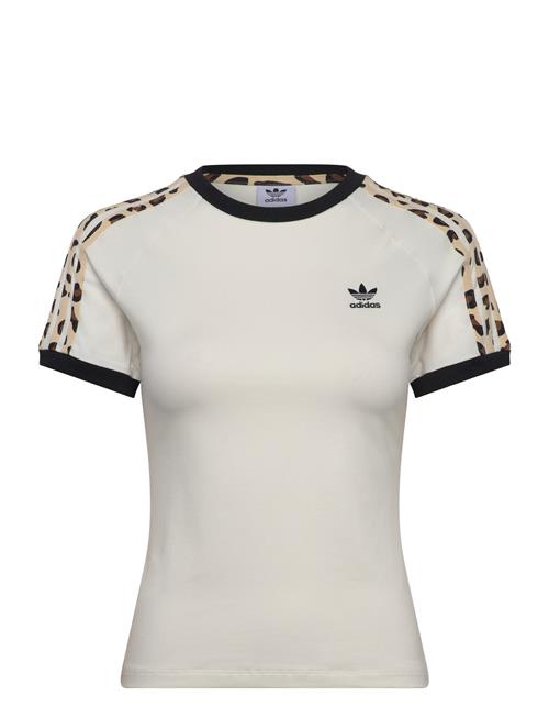 Leopard 3 Stripe T-Shirt Adidas Originals Beige