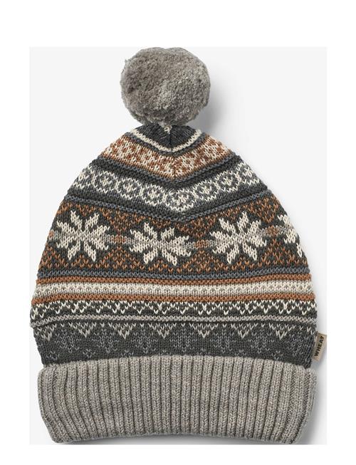 Knit Beanie Nolo Wheat Patterned