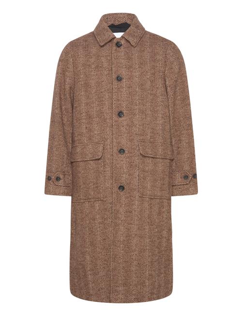 Maximilian Herringb Wool Coat Les Deux Brown