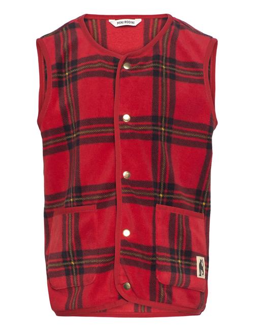 Check Aop Fleece Vest Mini Rodini Red