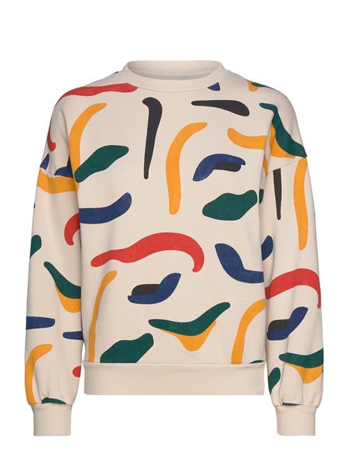 Se Brushstrokes Printed Sweatshirt Bobo Choses Cream ved Booztlet