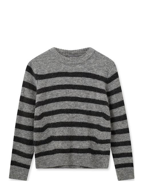 Mmthora Stripe Crewneck Knit MOS MOSH Grey