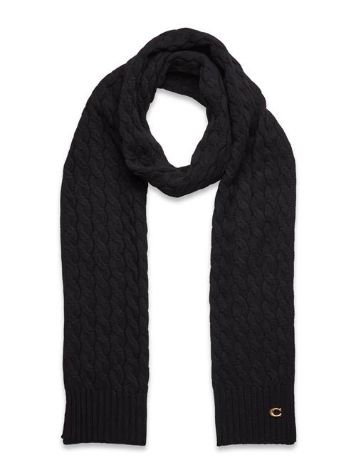 Cable Knit Scarf Coach Accessories Black