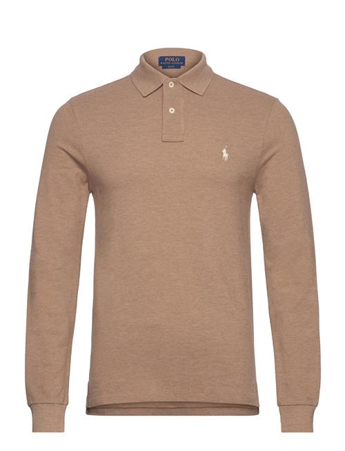 Slim Fit Mesh Long-Sleeve Polo Shirt Polo Ralph Lauren Beige