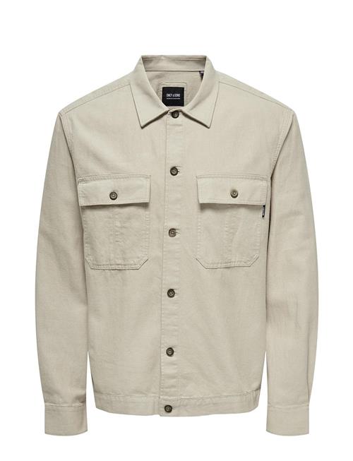 Onskennet Ls Linen Overshirt Noos ONLY & SONS Beige