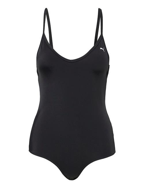 Puma Swim Women Vneck Padded Swimsuit 1P Puma Swim Black