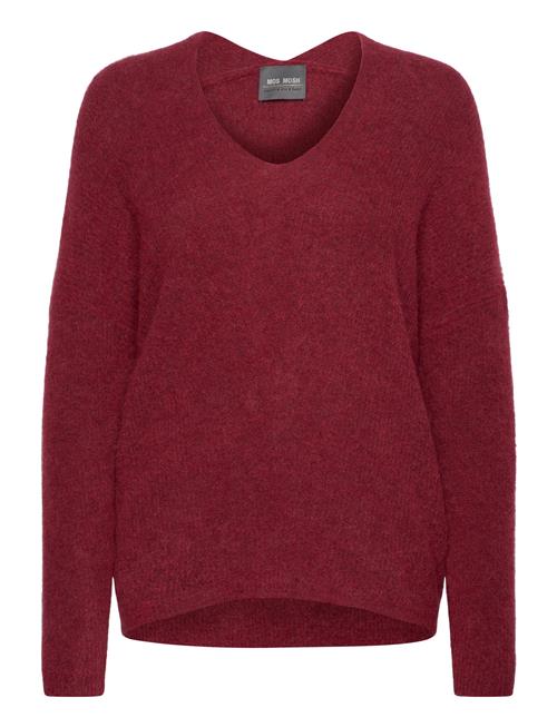 Mmthora V-Neck Knit MOS MOSH Burgundy