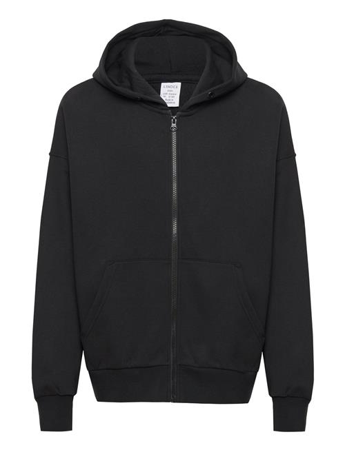 Sweatshirt Hoodie W Zip Solid Lindex Black