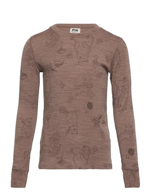 Top Merino Wool Aop Lindex Brown