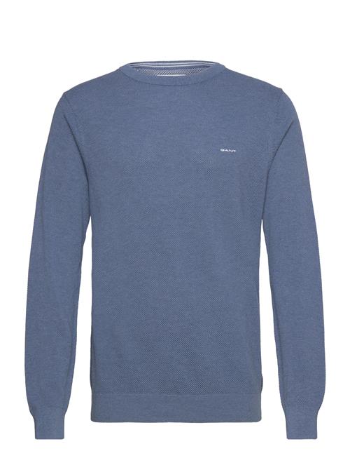 Cotton Pique C-Neck GANT Blue