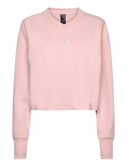 All Szn Rib V-Neck Sweatshirt Adidas Sportswear Pink