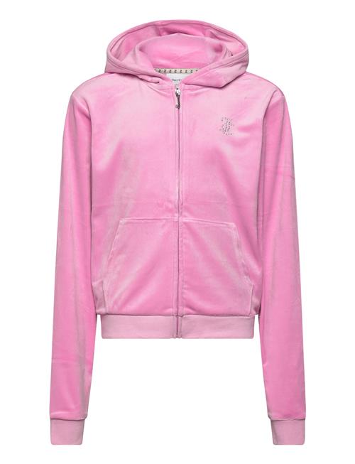 Se Diamante Zip Through Hoodie Juicy Couture Pink ved Booztlet