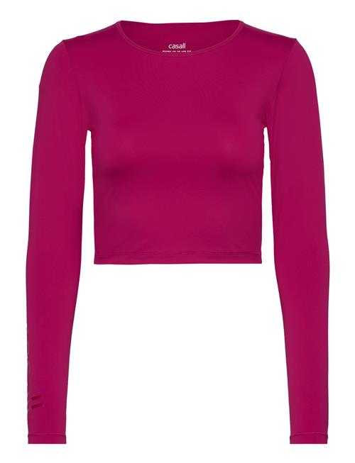 Graphic Crop Long Sleeve Casall Pink