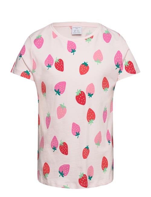 Top Ss Strawberry Aop Lindex Pink