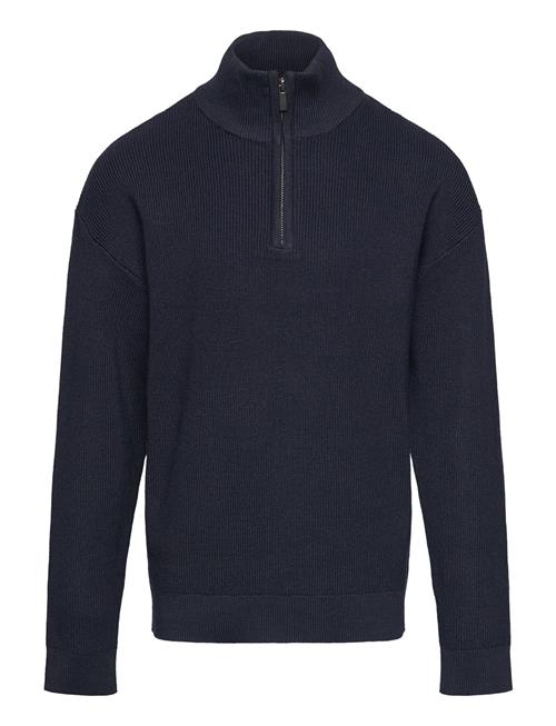 Sweater Rib Knit Halfzip Lindex Navy