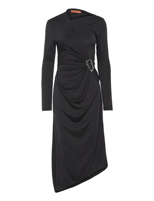 Long Sleeve Midi Dress With Fixed B STINE GOYA Black