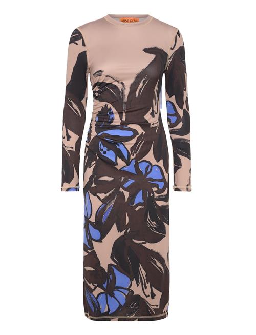 Gathered Long Sleeve Midi Dress, 22 STINE GOYA Patterned