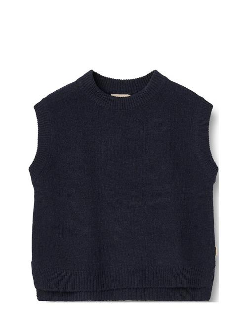 Knit Vest Cuba Wheat Navy