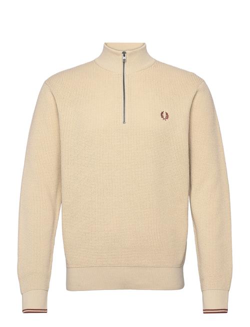 Waffle Stitch Half Zip Jmpr Fred Perry Beige