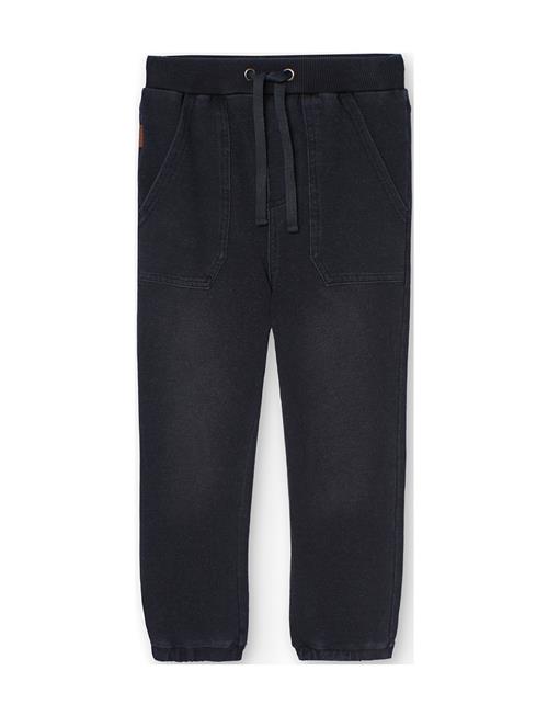 Fleece Denim Trousers Boboli Black