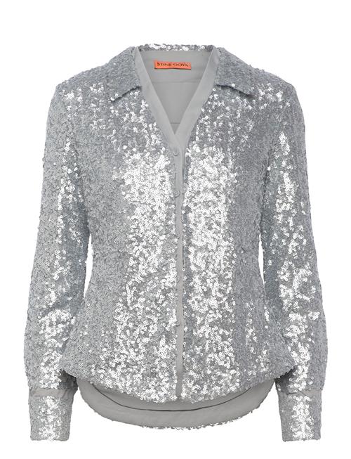 Double Collar Shirt, 2260 Sequins STINE GOYA Silver