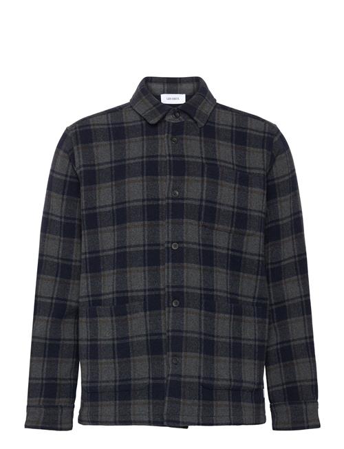 Jason Check Wool Overshirt 2.0 Les Deux Navy