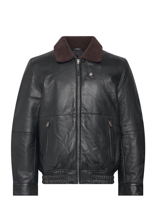 Geo Leather Jacket Les Deux Black