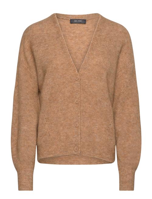 Se Mmthora V-Neck Knit Cardigan MOS MOSH Beige ved Booztlet