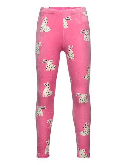 Leggings Velour Aop Rabbits Lindex Pink