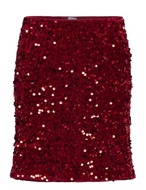 Skirt Sequin Velvet Lindex Burgundy