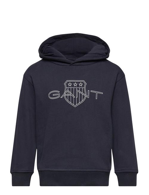 Relaxed Contrast Shield Hoodie GANT Navy