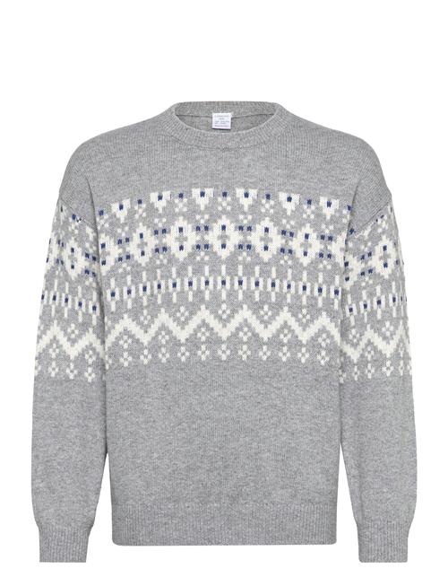 Sweater Knitted Fairisle Lindex Grey