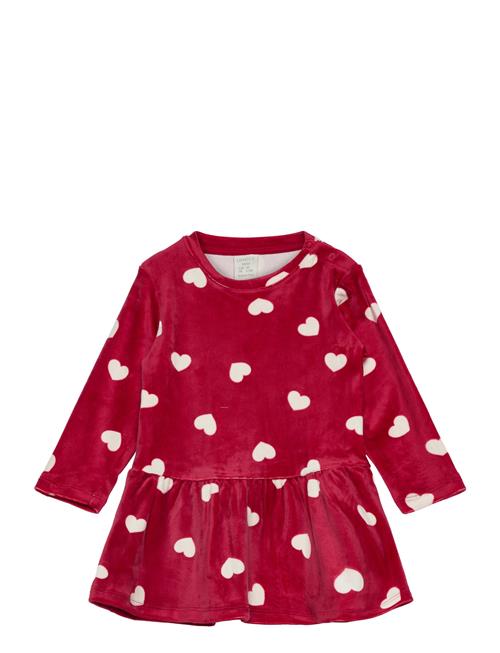 Dress Velour Hearts Lindex Red