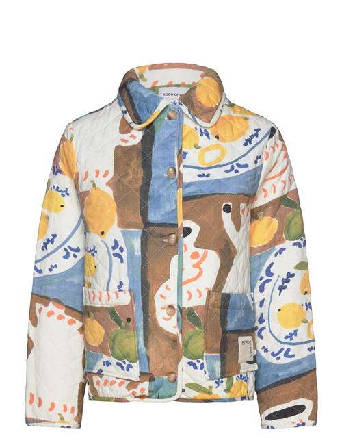 Abstract Team Time Printed Quilted Jacket Bobo Choses Patterned