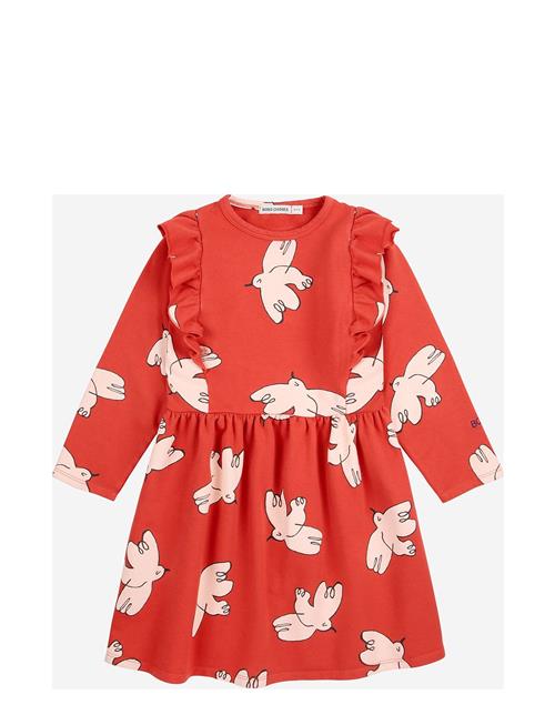 Freedom Bird All Over Ruffle Dress Bobo Choses Red