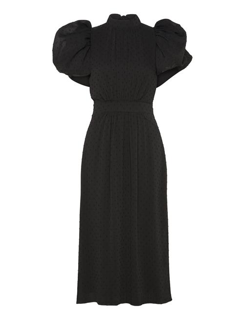 Puff Sleeve Midi Dress ROTATE Birger Christensen Black