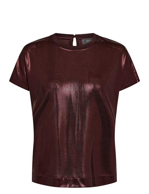 Mmnivola O-Neck Metallic Tee MOS MOSH Burgundy