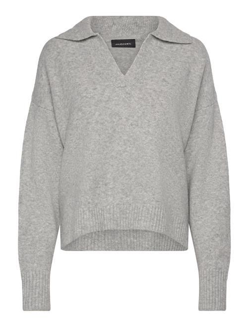 Se Soft Knit Polo Sweater Monki Grey ved Booztlet