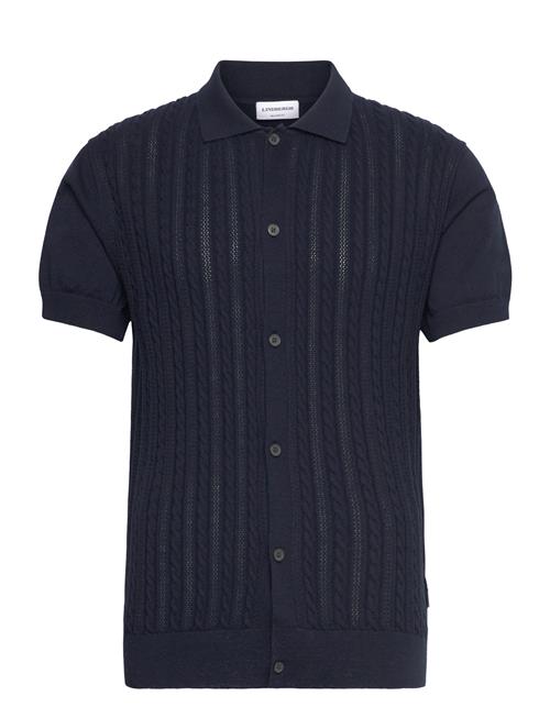 Knitted S/S Cable Cardigan Lindbergh Navy