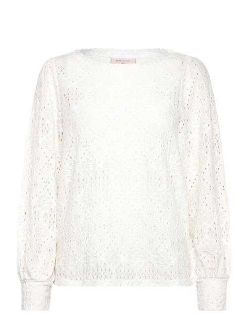 Blouse From Freequent In A Soft Material With A Lovely Hole Pattern. In Addition FREE/QUENT White