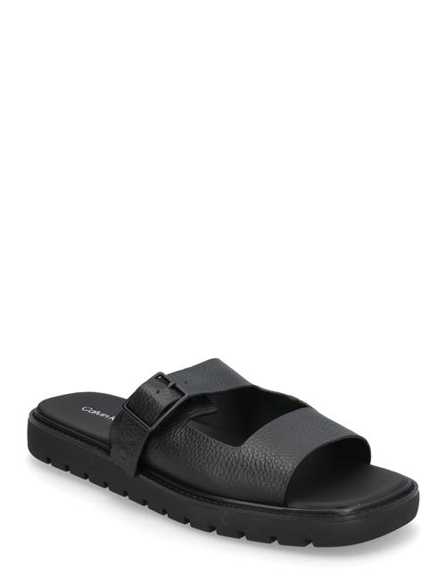 Sq Molded Sandal Dblbar Buckle Calvin Klein Black