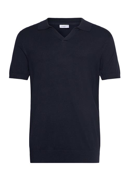 Ecovero S/S V-Neck Polo Lindbergh Navy