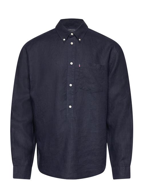 Paul Linen Pull Over Shirt Lexington Clothing Navy