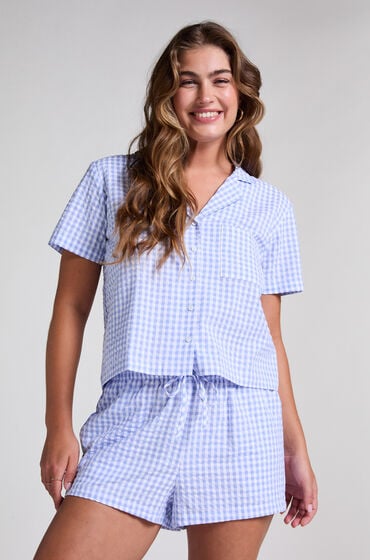 Hunkemöller Shorts Seersucker Blå