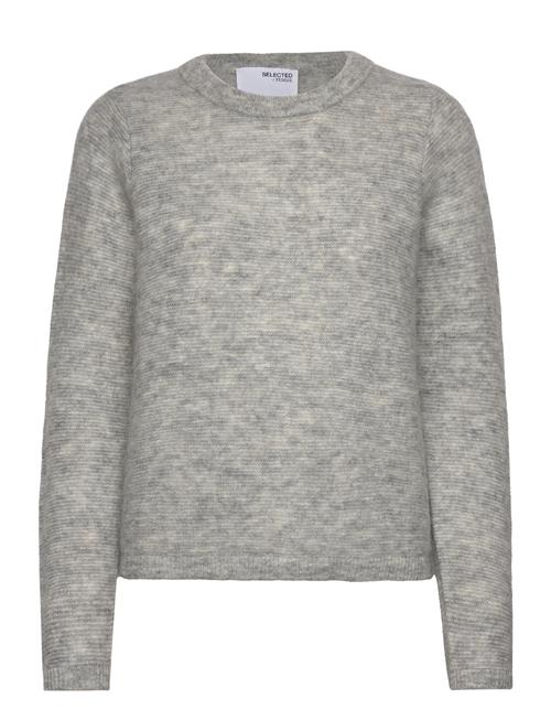 Slflive Ls Knit O-Neck Selected Femme Grey