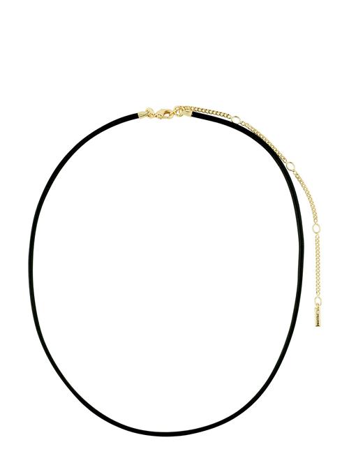 Charm Leather Cord Necklace Pilgrim Black